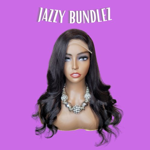 "JAZZY VIRGIN  BRAZILIAN BODY WAVE 5x5 TRANPARENT CLOSURE WIG UNIT"