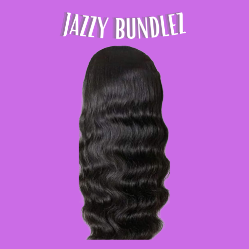 "JAZZY VIRGIN  BRAZILIAN BODY WAVE 5x5 TRANPARENT CLOSURE WIG UNIT"