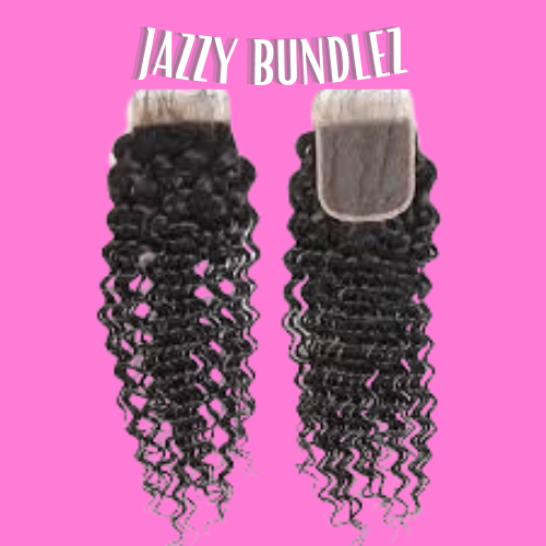 "JAZZY VIRGIN BRAZILIAN DEEP WAVE HAIR CLOSURES"