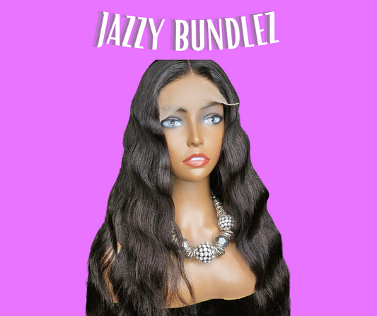 "JAZZY VIRGIN  BRAZILIAN BODY WAVE 5x5 TRANPARENT CLOSURE WIG UNIT"