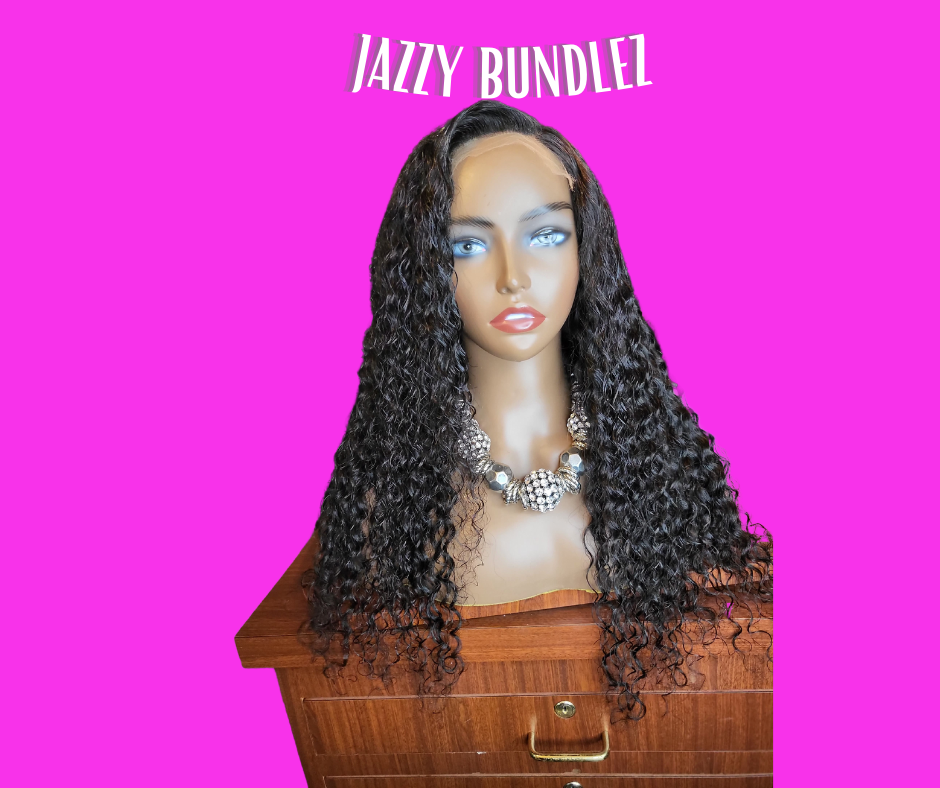 "JAZZY VIRGIN INDIAN DEEP CURLY FRONTAL WIG UNIT"